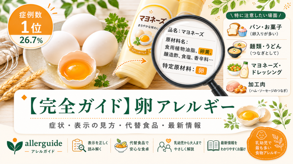 【完全ガイド】卵アレルギー｜症例数1位の食物アレルギーを、症状・表示の見方・代替食品まで食品業界20年の実務担当が完全解説