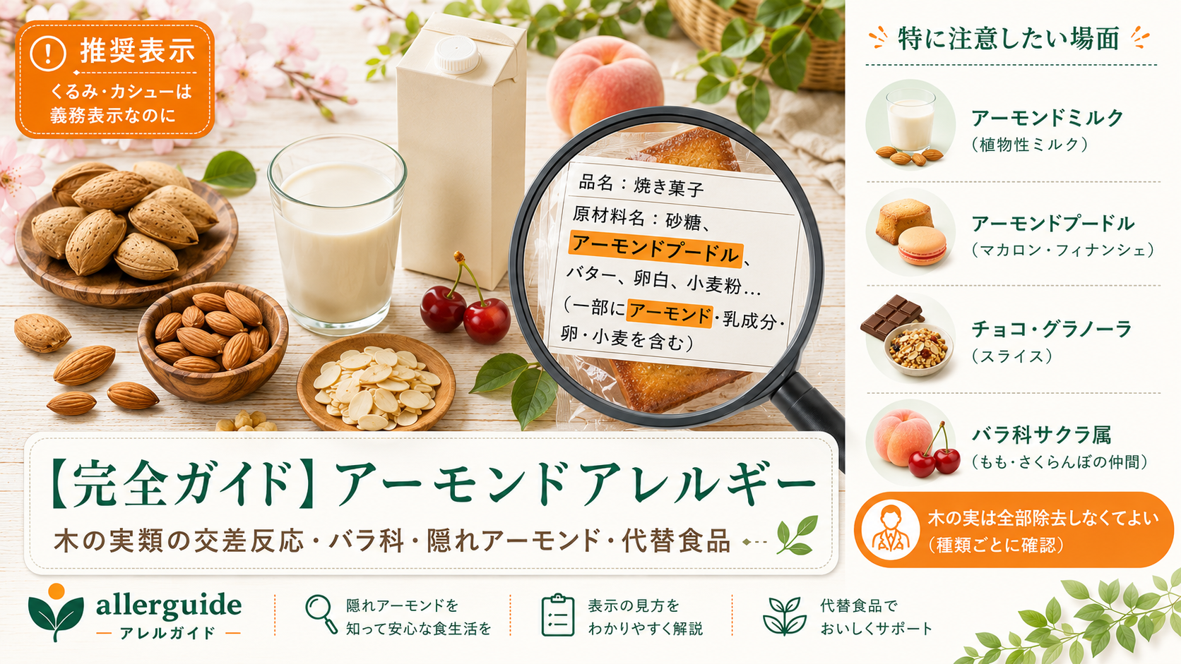 アーモンドアレルギー完全ガイドのアイキャッチ